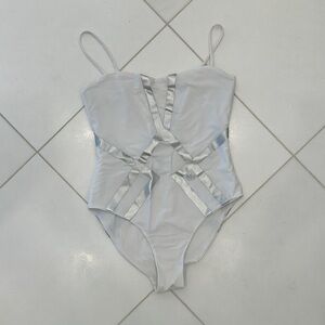 Elegant White One-Piece Swimsuit